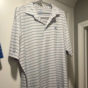 Rhoback white and blue striped polo XXL